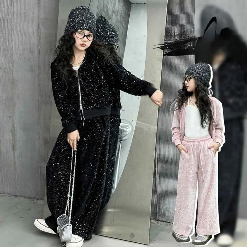 Baby Clothing Zip - Dziewczynek cekinowe zestawy ubrań dla dzieci