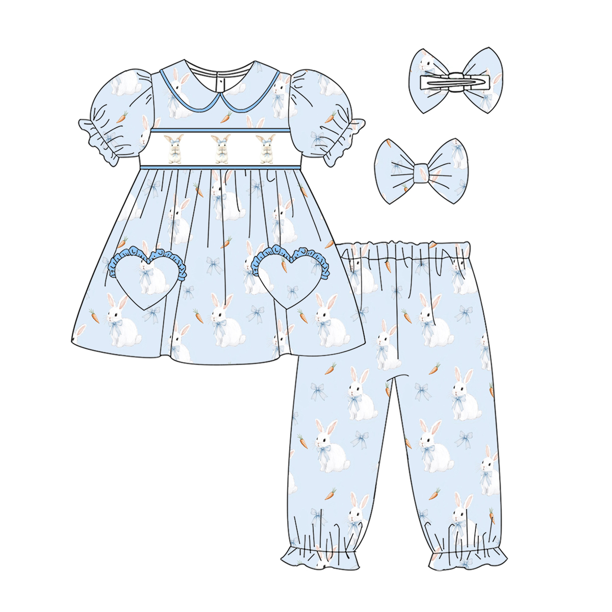 Baby Clothing Easter - Dziecięcy komplet butikowy: koszulka z krótkim