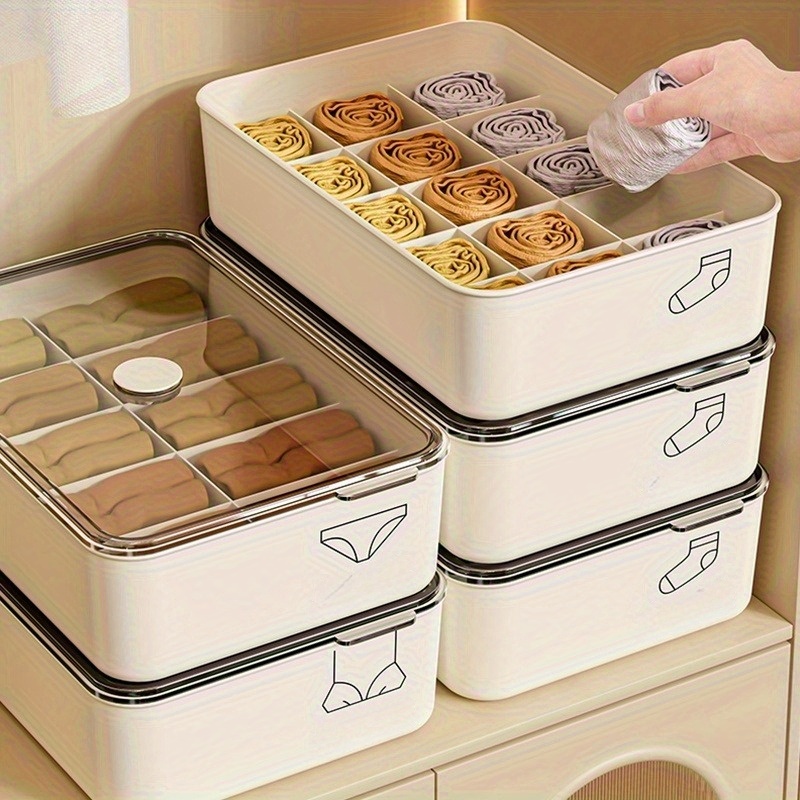 Baby Clothes Organiser - 3 szt. Białe plastikowe pudełka do