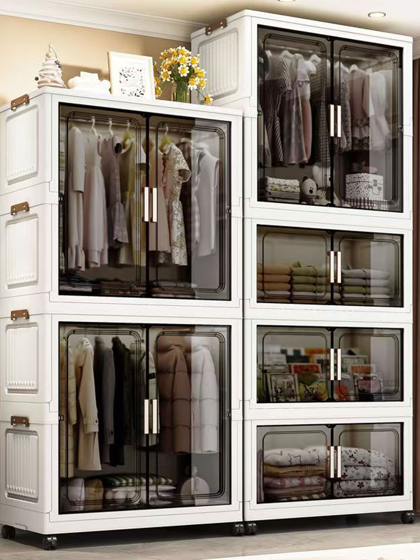 Baby Clothing Cupboard - Wzmocniona Składana Szafka do Przechowywania Szafa