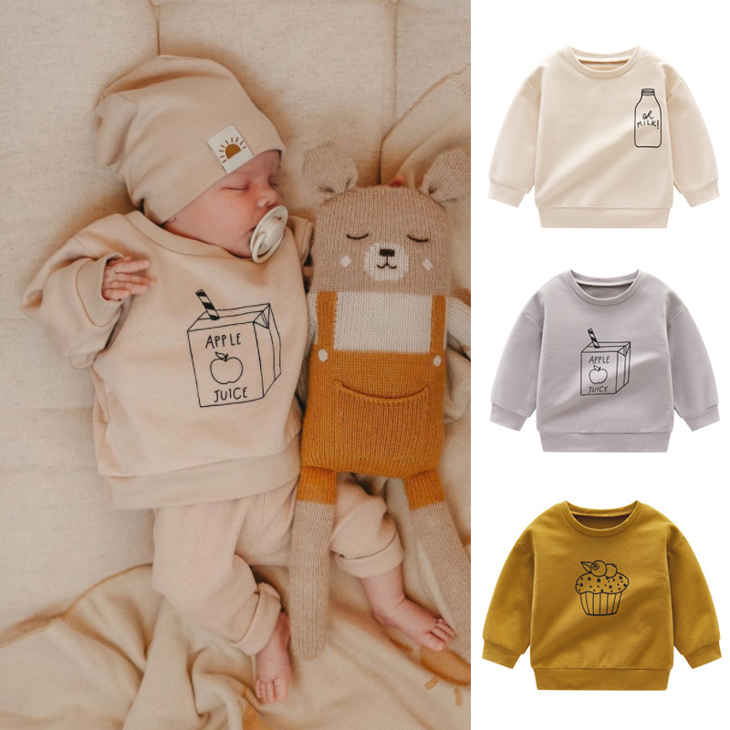 Baby Clothing Organic - Nadruk mleczny z modne bluzy dziecięcym