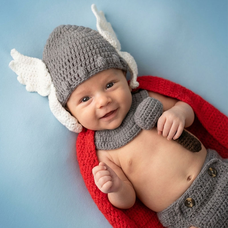 Baby Clothing Boy - Rekwizyty do sesji noworodkowej, kostium Thora,